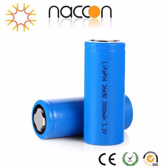 Suministro directo de fábrica de 26650 celdas cilíndricas recargables LiFePO4 3,2 V 3000 mAh para farola solar